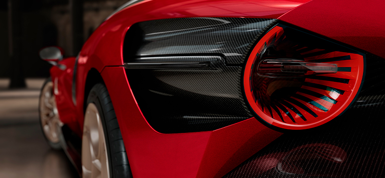 Les clignotants arrière émergent de l'aile de la voiture