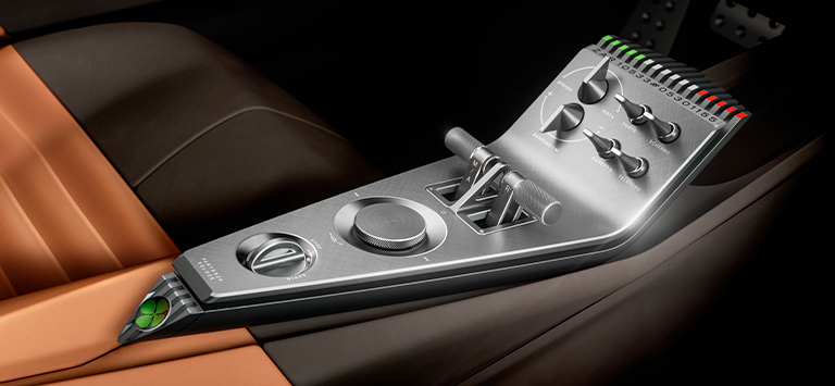 Console centrale en aluminium